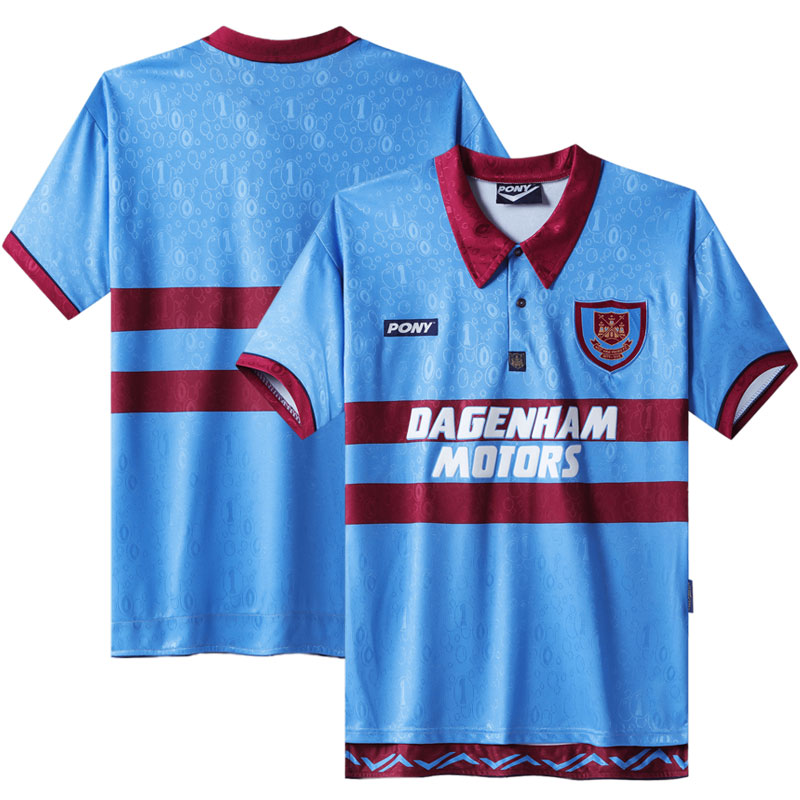 Retro Fotballdrakter West Ham FC Bortedrakt 1995-1997 Blå Kortermet - Herre