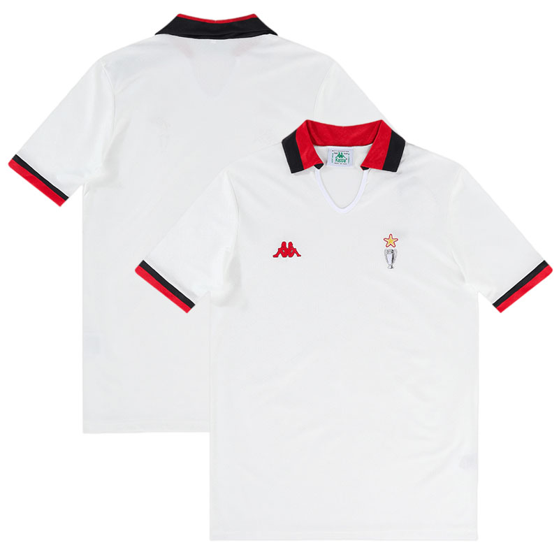 AC Milan 1989/90 Champions League Retro Herre Fotballdrakter Kortermet European Cup Final