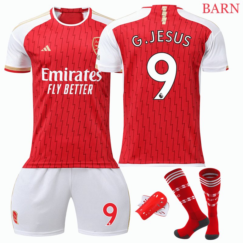 Arsenal G.Jesus 9 Hjemmedrakt 23-24 Barn Kortermet + Korte bukser