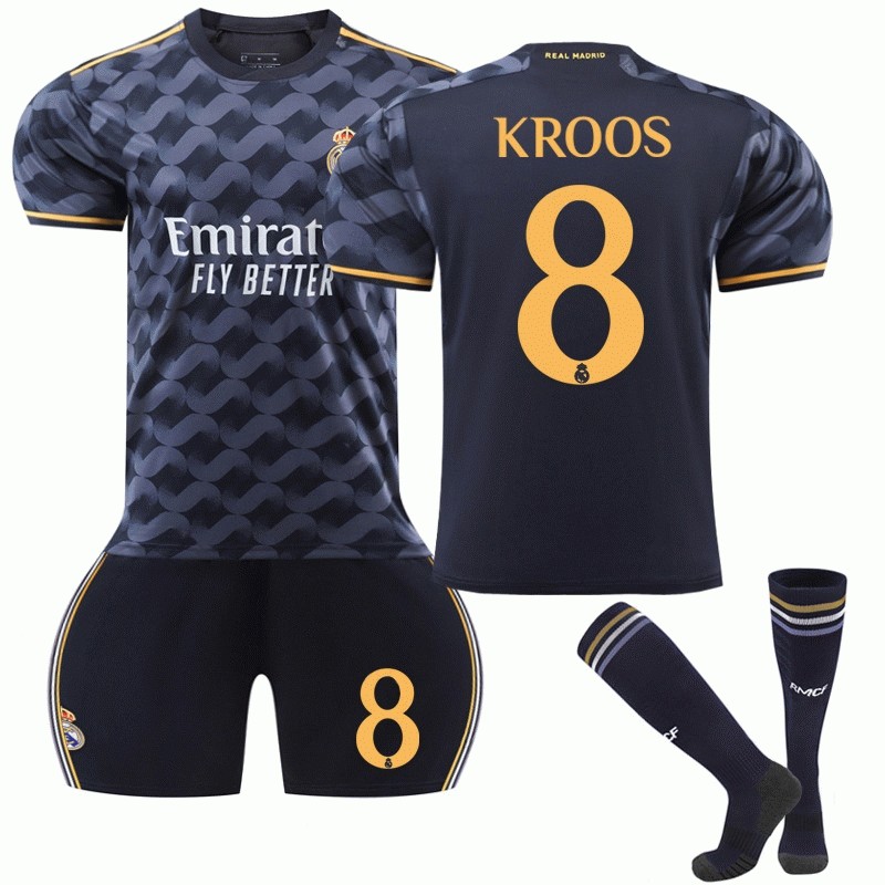 Billige Fotballdrakter Real Madrid Bortedrakt 23/24 Herre Kortermet + Korte bukser KROOS #8