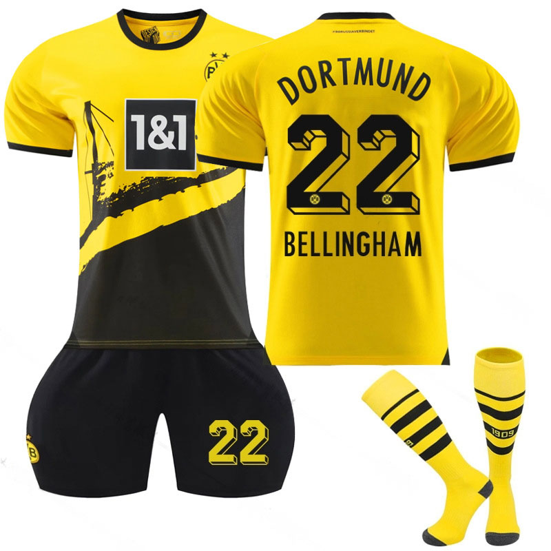 Dortmund Hjemmedrakt 2023/24 Herre Kortermet + Korte bukser Bellingham #22