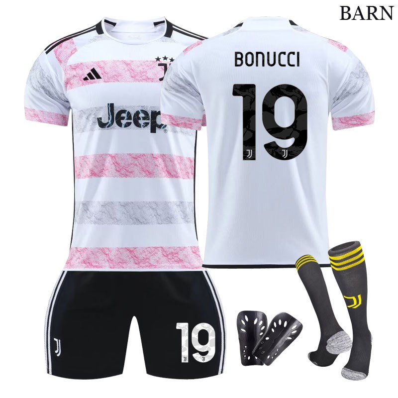 Fotballdrakter Juventus Bortedrakt 2023-2024 Barn Kortermet + Korte bukser Bonucci #19