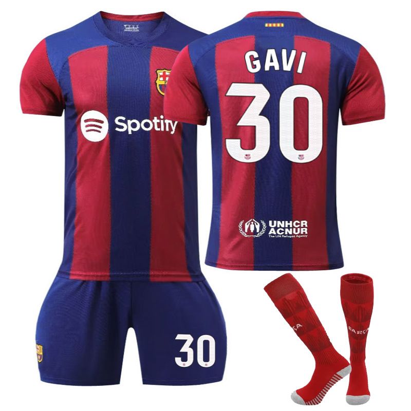 Gavi #30 FC Barcelona Hjemmedrakt 2023-2024 Herre Kortermet + Korte bukser