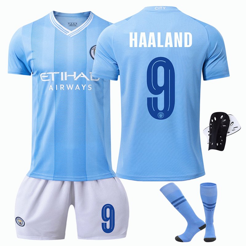 Haaland #9 Manchester City 23/24 UEFA Champions League Hjemmedrakt Barn