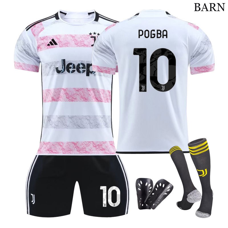 Juventus Barn Bortedrakt 23/24 Kortermet + Korte bukser Pogba #10