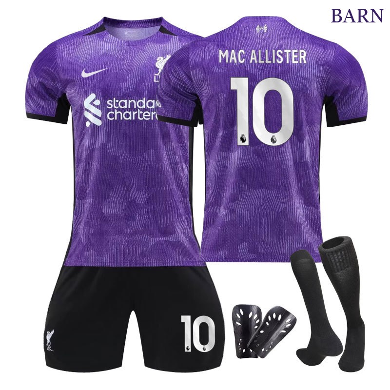 LFC Barn Fotballdrakter Liverpool FC Third Kit 23/24 Kortermet + Korte bukser Mac Allister #10