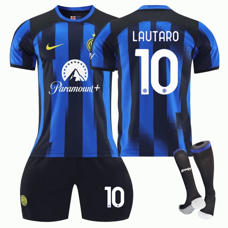Lautaro 10 Inter Milan Hjemmedrakt 2023/24 Herre Kortermet + Korte bukser