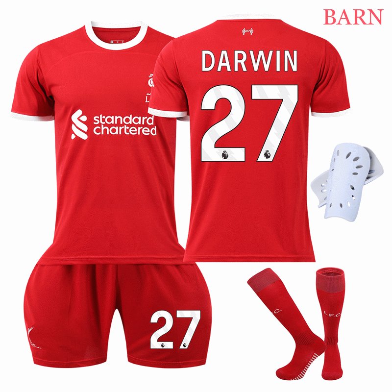 Liverpool FC Darwin #27 Hjemmedrakt 2023-24 Kortermet + Korte bukser Barn
