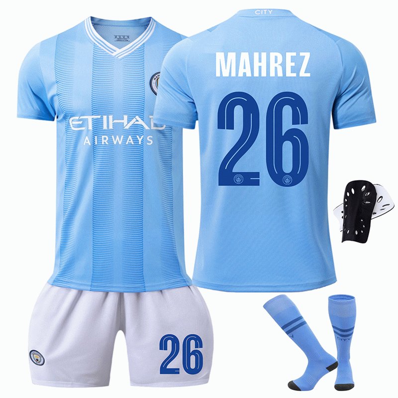Mahrez #26 Manchester City 2023/24 UEFA Champions League Barn Hjemmedrakt Kortermet