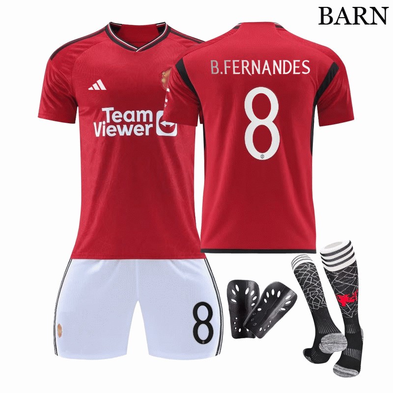 Manchester United Cup Hjemmedrakt 2023/24 Barn Kortermet + Korte bukser B.Fernandes 8