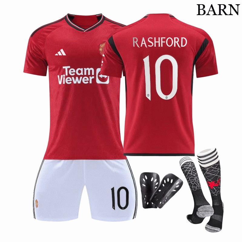Manchester United Cup Rashford 10 Hjemmedrakt 23/24 Barn Kortermet + Korte bukser