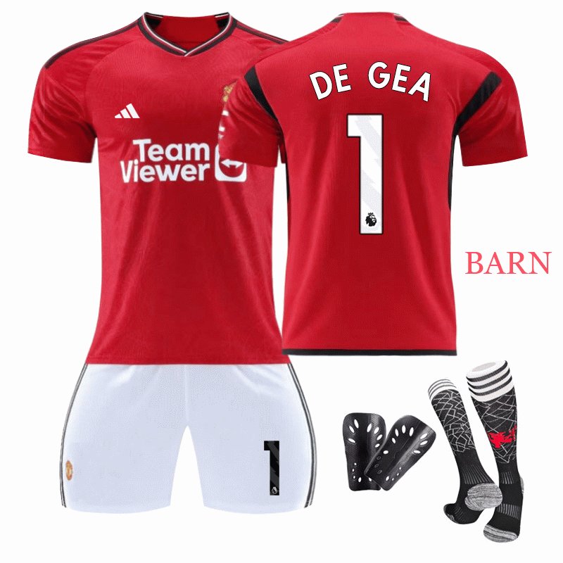 Manchester United DE GEA #1 Hjemmedrakt 2023/24 Barn Kortermet + Korte bukser