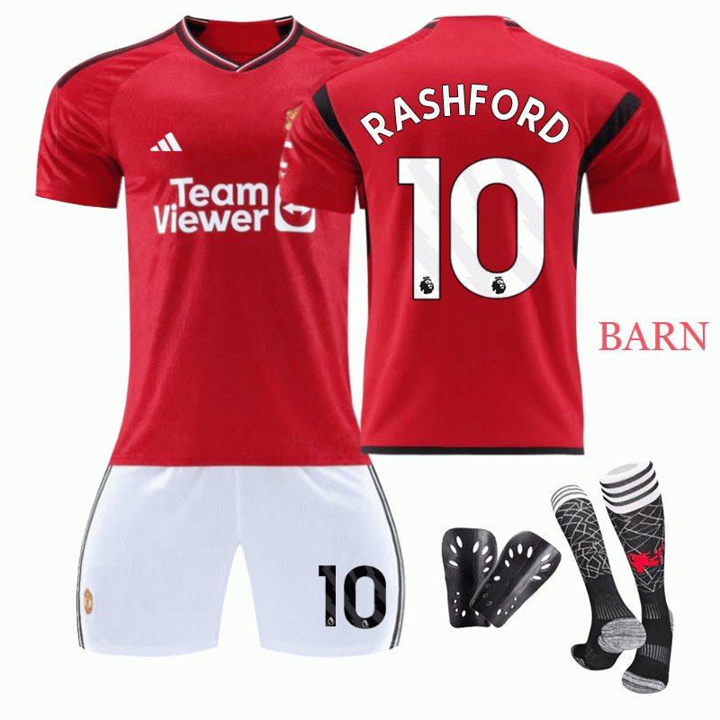 Manchester United Rashford #10 Hjemmedrakt 23/24 Barn Kortermet + Korte bukser
