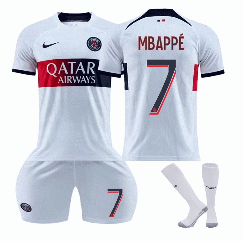 Mbappé #7 Paris Saint-Germain Bortedrakt 23/24 PSG Kortermet Herre Fotballdrakter