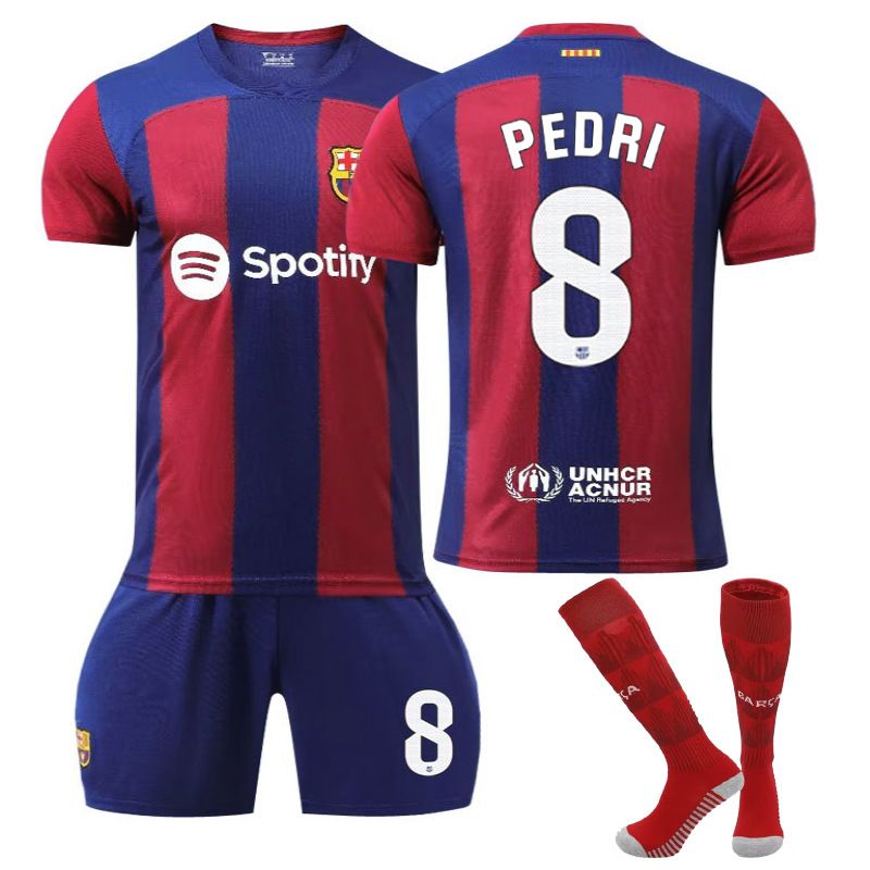 PEDRI #8 FC Barcelona Hjemmedrakt 2023/24 Herre Kortermet + Korte bukser