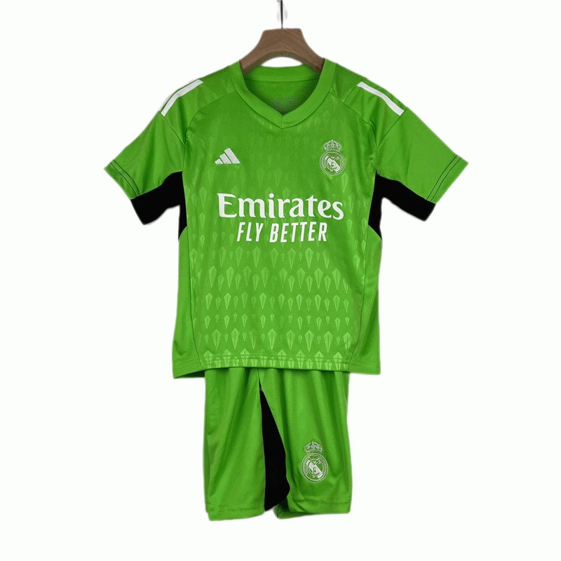 Real Madrid Barn Hjemme Goalkeeper Trøye 2023/24 Grønn Kortermet + Korte bukser