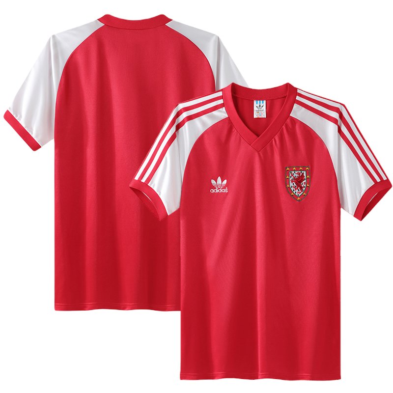 Retro Fotballdrakter Wales Hjemmedrakt 1982 Herre Kortermet - Rød