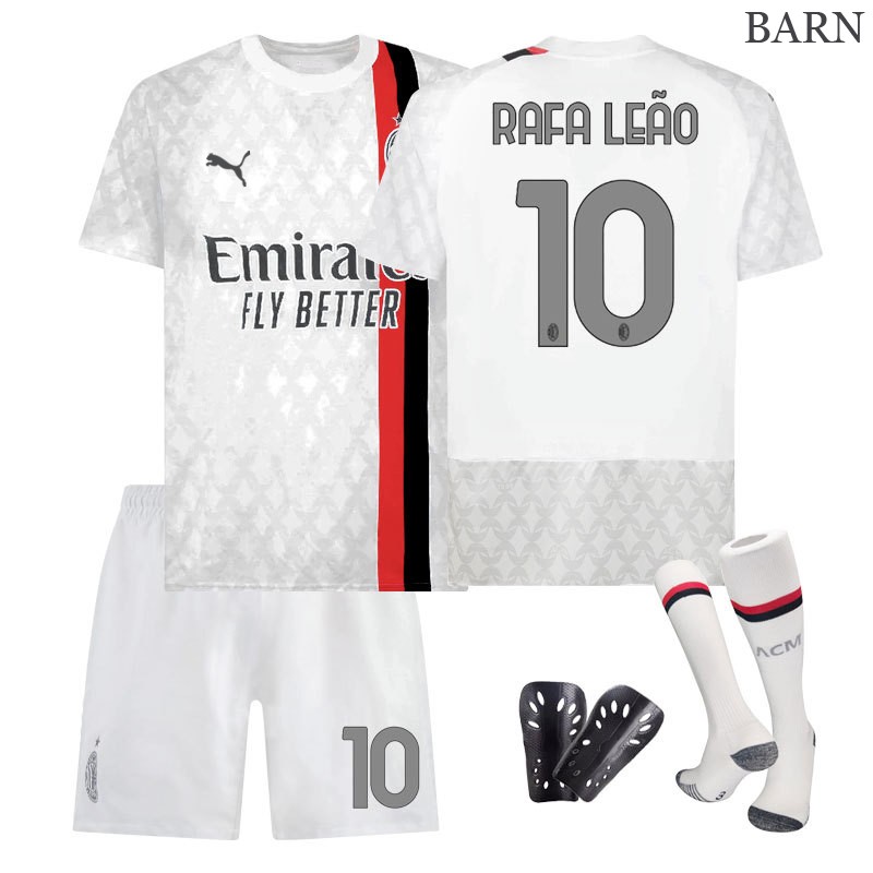 AC Milan Barn Bortedrakt 2023-2024 Kortermet + Korte bukser Rafa Leão 10