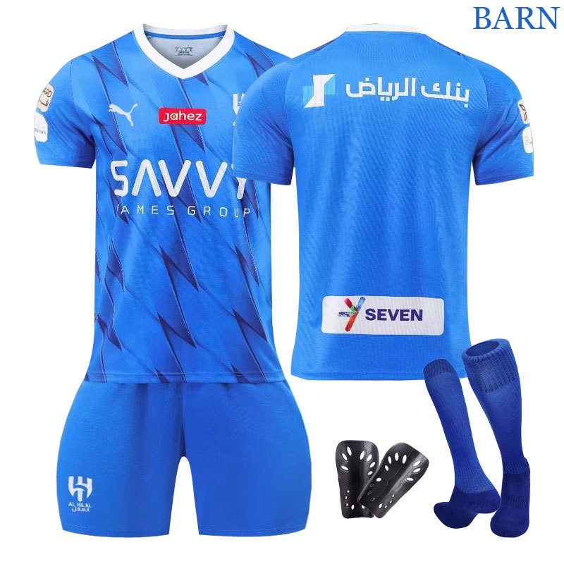 Billige Fotballdrakter Barn Al-Hilal Hjemmedrakt 2023/24 Blå Kortermet + Korte bukser