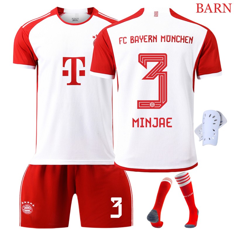 FC Bayern München Hjemmedrakt 2023/24 Barn Kortermet + Korte bukser Minjae 3