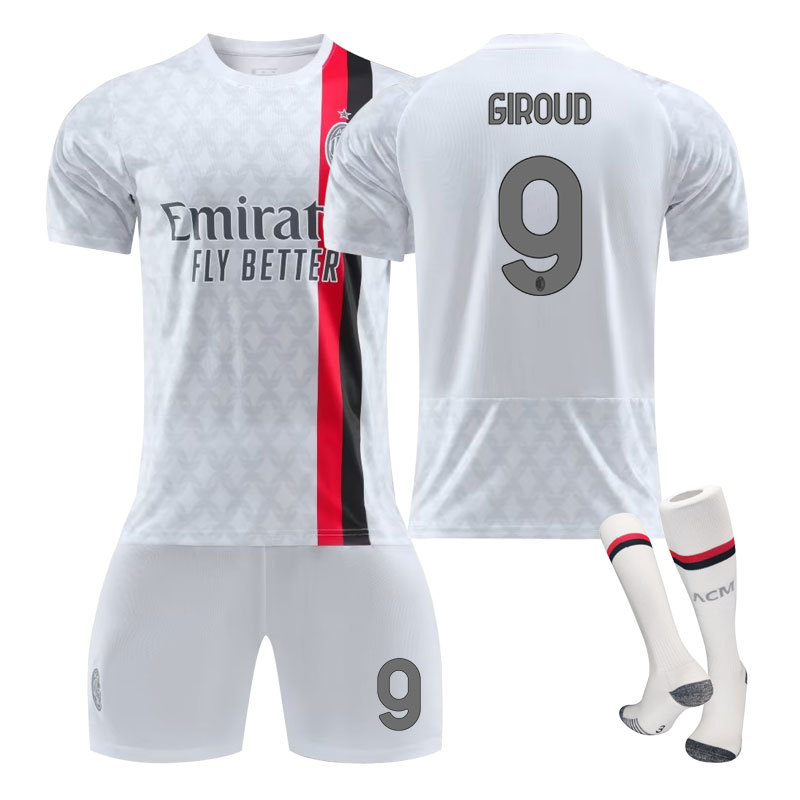 Giroud 9 AC Milan Bortedrakt 2023/24 Herre Kortermet + Korte bukser