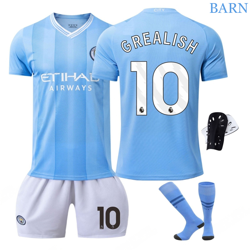 Grealish 10 Manchester City Hjemmedrakt 23/24 Barn Kortermet + Korte bukser