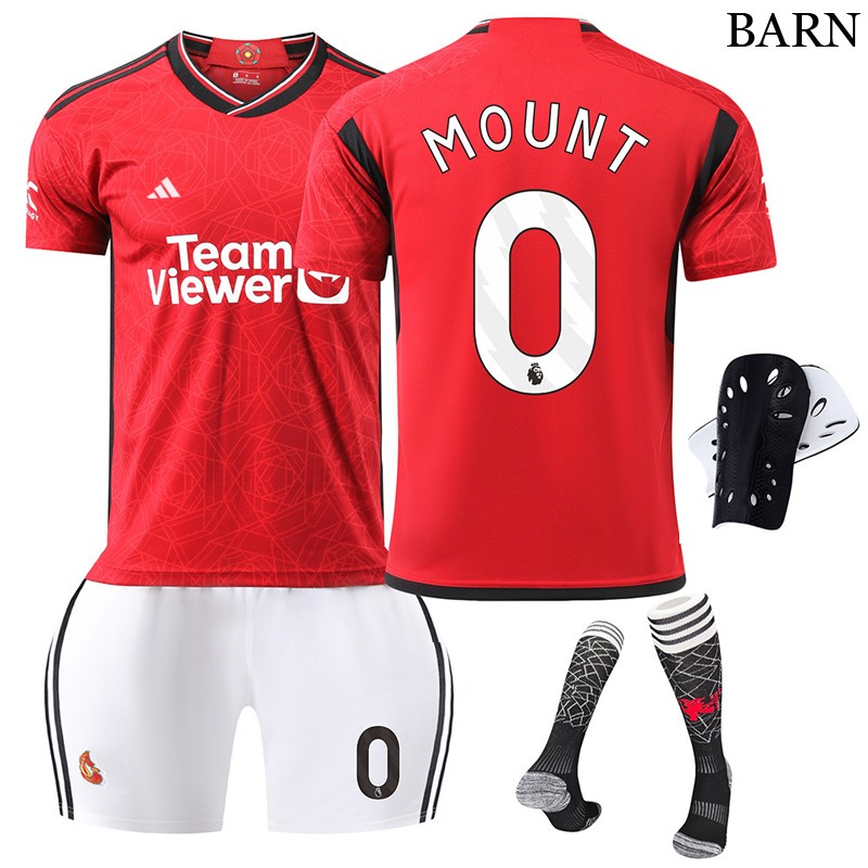 Manchester United Hjemmedrakt 23/24 Barn Kortermet + Korte bukser MOUNT 0