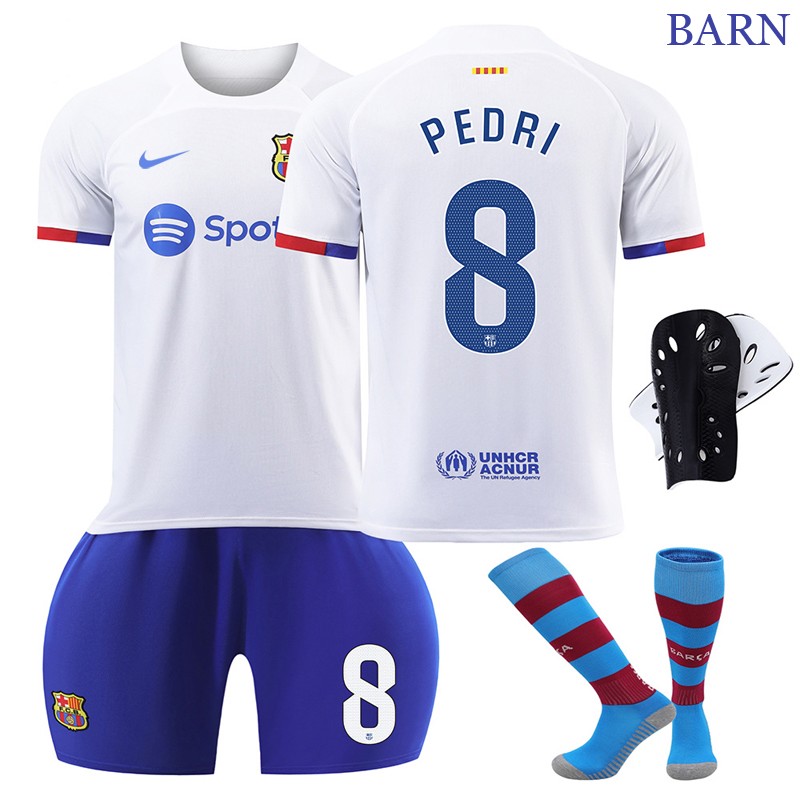 PEDRI 8 FC Barcelona Bortedrakt 2023/24 Kortermet + Korte bukser til barn