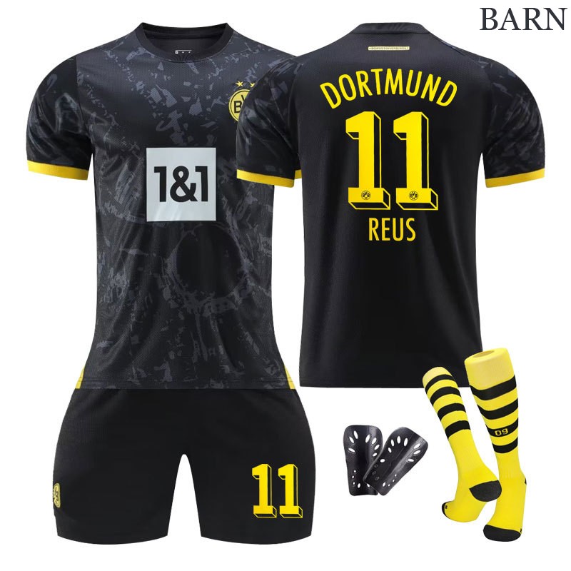 Reus 11 Borussia Dortmund Barn Bortedrakt 2023/24 Sort Kortermet + Korte bukser