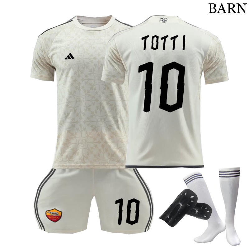 AS Roma Bortedrakt 23/24 Barn Kortermet + Korte bukser Totti 10