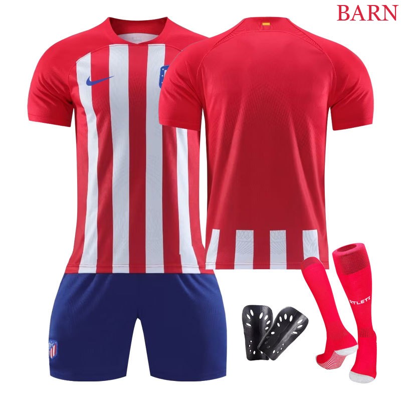 Billige Fotballdrakter Atlético Madrid Hjemmedrakt 2023/24 Barn Kortermet + Korte bukser
