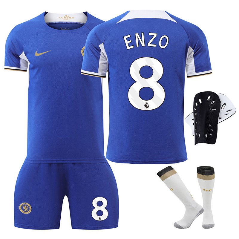 Chelsea ENZO 8 Hjemmedrakt 23/24 Blå Kortermet + Korte bukser til barn