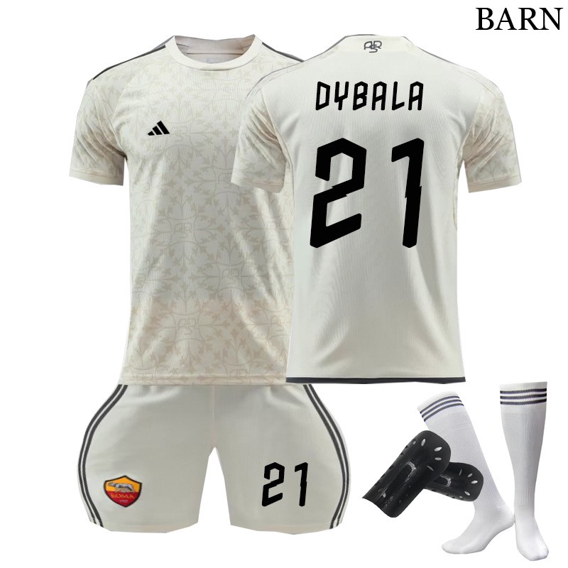 Dybala 21 AS Roma Bortedrakt 2023/24 Barn Kortermet + Korte bukser