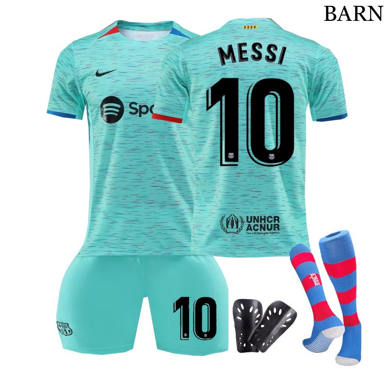 Messi 10 FC Barcelona Tredjedrakt 2023-2024 Barn Kortermet + Korte bukser