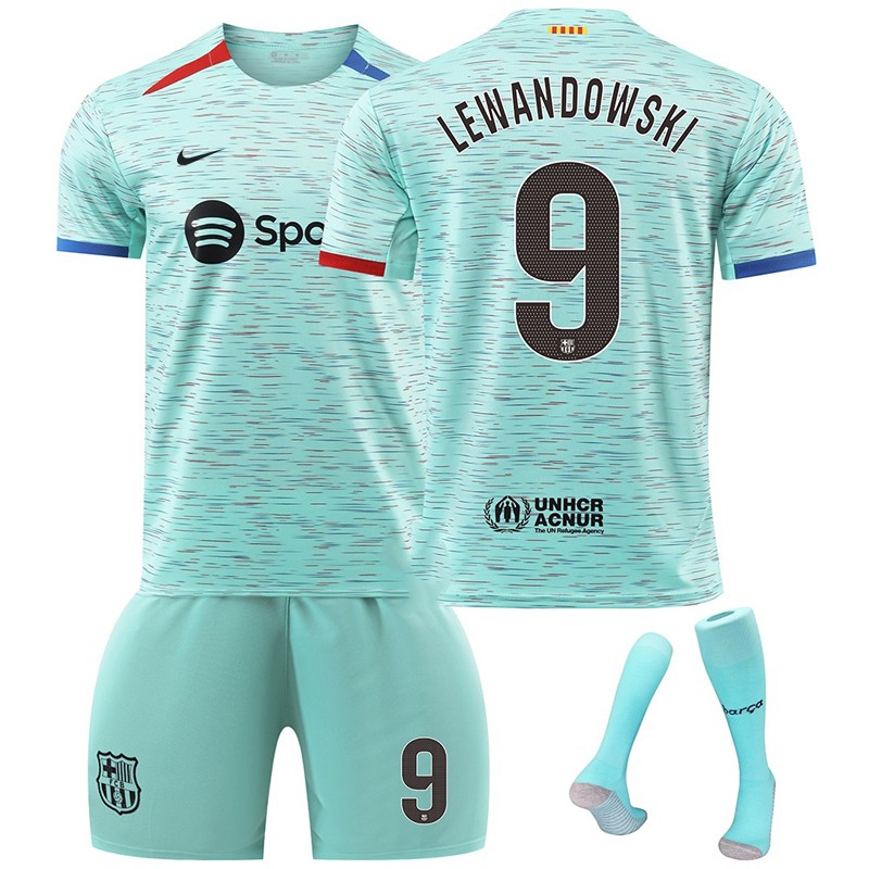 Lewandowski 9 FC Barcelona Tredjedrakt 2023/24 Herre Kortermet + Korte bukser