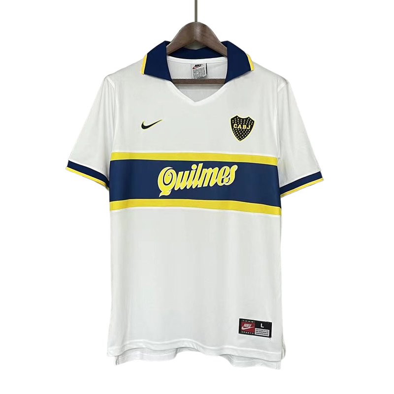 Boca Juniors Bortedrakt 1996/97 Retro Kortermet - Hvit