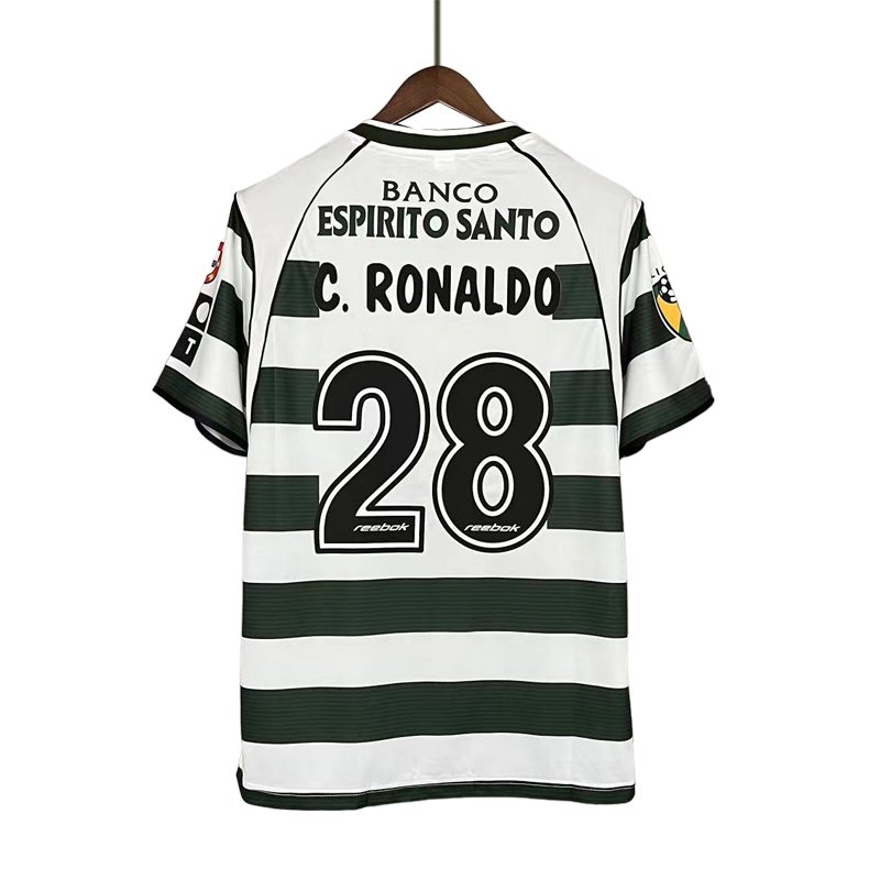 Fotballdrakter 01/03 Sporting Lisboa Ronaldo 28 Hjemmedrakt Retro Kortermet