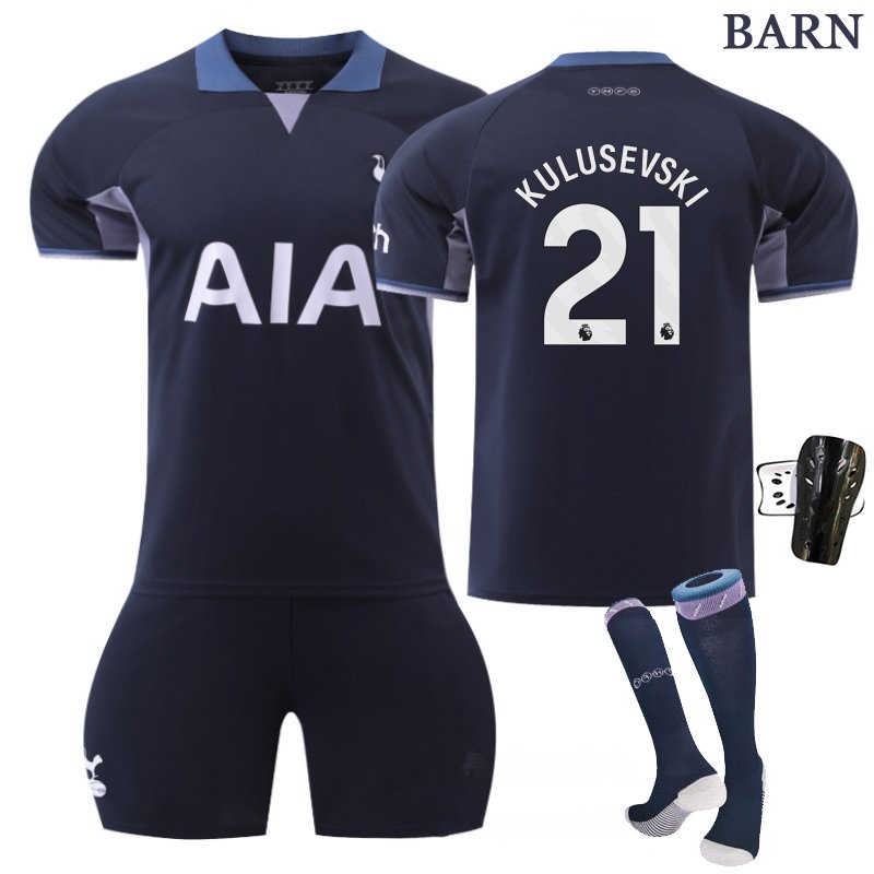 Kulusevski 21 Tottenham Hotspur Bortedrakt 2023/24 Barn Kortermet + Korte bukser