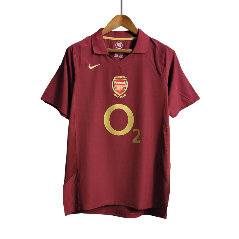 Arsenal FC 2005-06 Hjemmedrakt Retro Kortermet - Burgunder