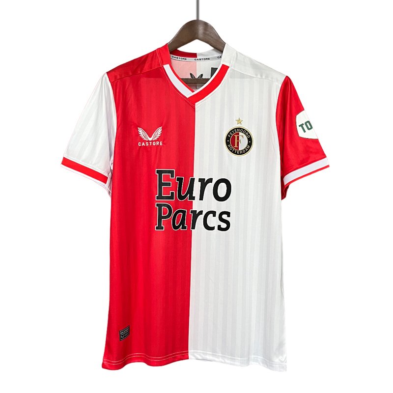 Billige Fotballdrakter Feyenoord Hjemmedrakt 2023-24 Hvit Rød Kortermet