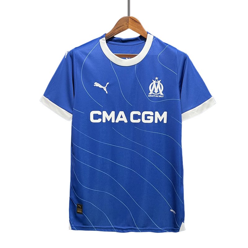 Billige Fotballdrakter Herre Marseille Bortedrakt 2023-2024 Blå Kortermet