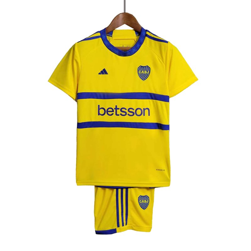 Fotballdrakter Barn Boca Juniors Bortedrakt 23/24 Gul Kortermet + Korte bukser