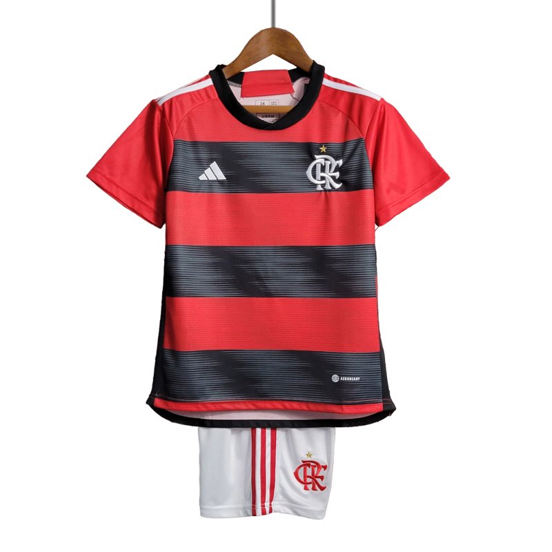 Fotballdrakter Barn Flamengo Hjemmedrakt 2023-24 Kortermet + Korte bukser