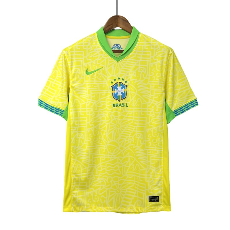 Billige Fotballdrakter Brasil Hjemmedrakt 2024 Gul Kortermet - Herre