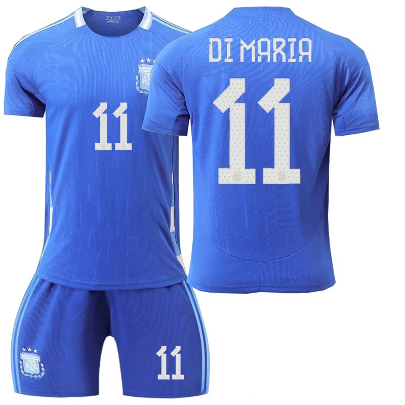 Di Maria 11 Argentina Bortedrakt 2024 Copa America Blå Kortermet + Korte bukser