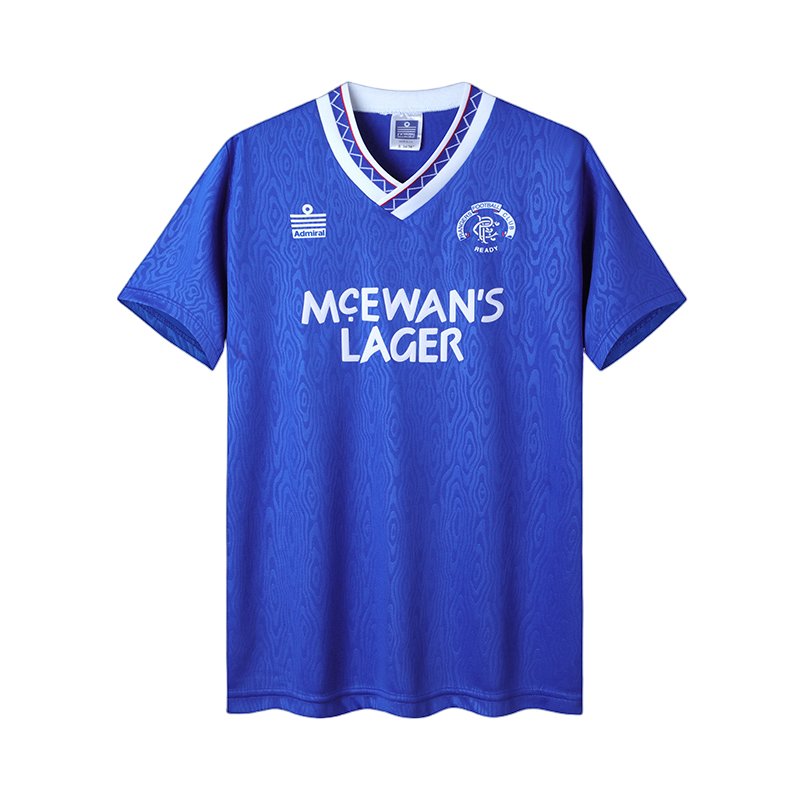 Glasgow Rangers FC Hjemmedrakt 1990/92 Retro Kortermet - Blå