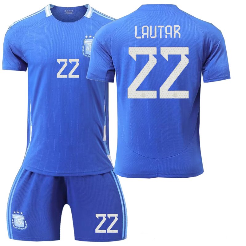 Lautaro 22 Argentina Bortedrakt 2024 Copa America Blå Kortermet + Korte bukser