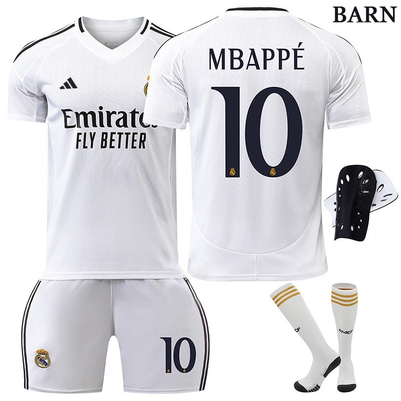 2024/25 Real Madrid Mbappé 10 Hjemmedrakt Perfekt for Barn