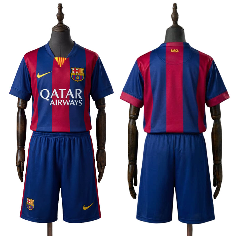 Barcelona retro drakt 2014-15 barn – hjemmedrakt og shorts sett