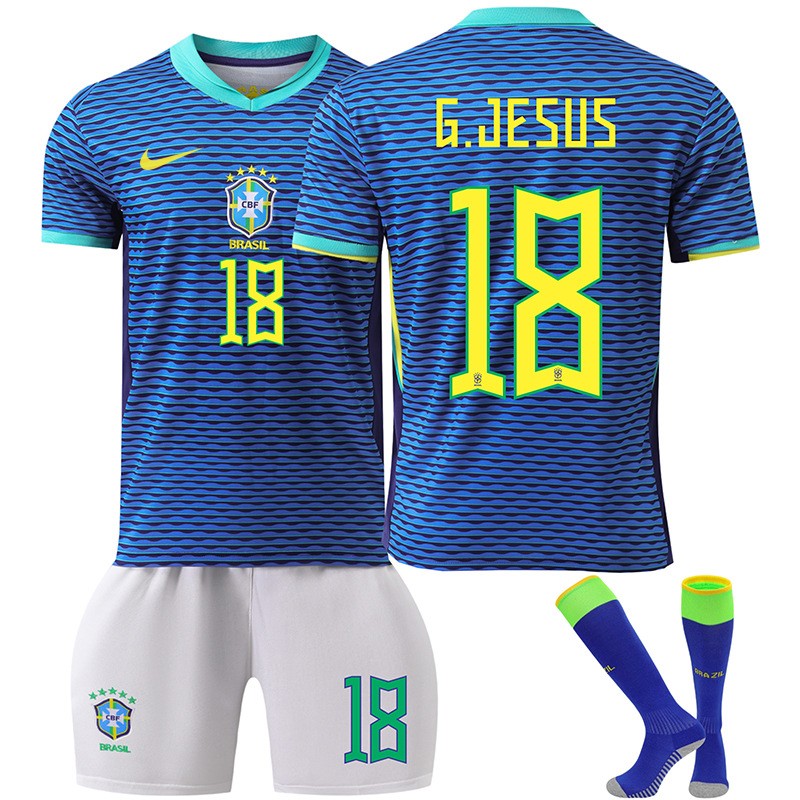 Brasil Bortedrakt Copa America 2024 drakt Med G.Jesus 18 trykk